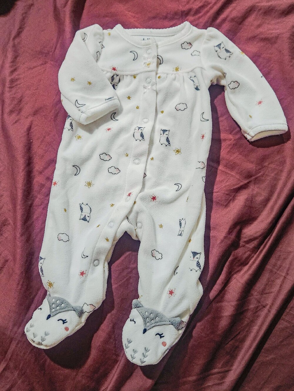 Child of mine by Carter's Newborn fleece footed onesie owl print